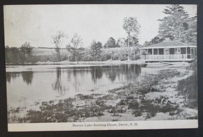 Beaver Lake Bathing House Derry NH Posted DB Postcard