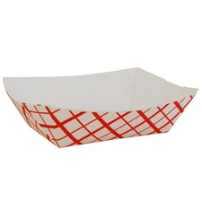 Southern Champion 425 3 lb Red Plaid Food Tray