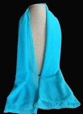 La Blanca oblong scarf wrap; solid sky blue; 54x24; nylon & spandex; Rod Scottie