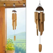 Natural woodiness Wind Chime: Handcrafted Coconut Shell Musical Decor for Home &
