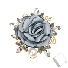 Rose Brooch for Women, Elegant Flower Pins Collar Lapel Fabric with Faux Pear...