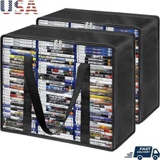 Extra Large DVD Storage Bags 2 Pack Waterproof Organizer CDs Blu-Ray Movies New