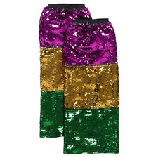 1 Pair Carnival Sequins Leg Sleeves: Carnival Glitter Leg Covers - Festive