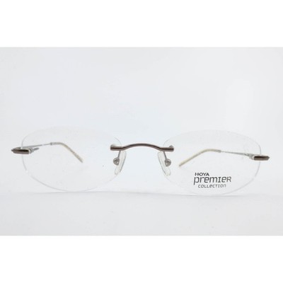 Hoya Premier Collection HP2077 C4668 Rimless Eyeglasses Bronze Amber Italy 48-18