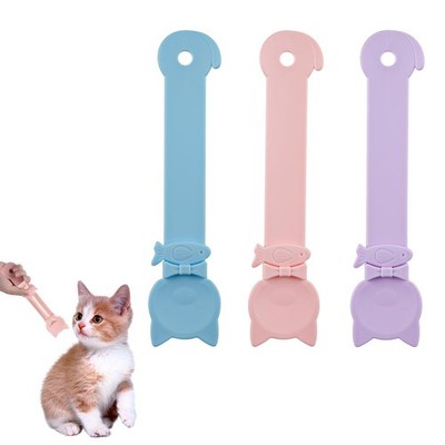 3pcs Cat Strip Feeders, Cute Cat Stripe Squeeze Spoon 3 Colors Cat Treat Feed...