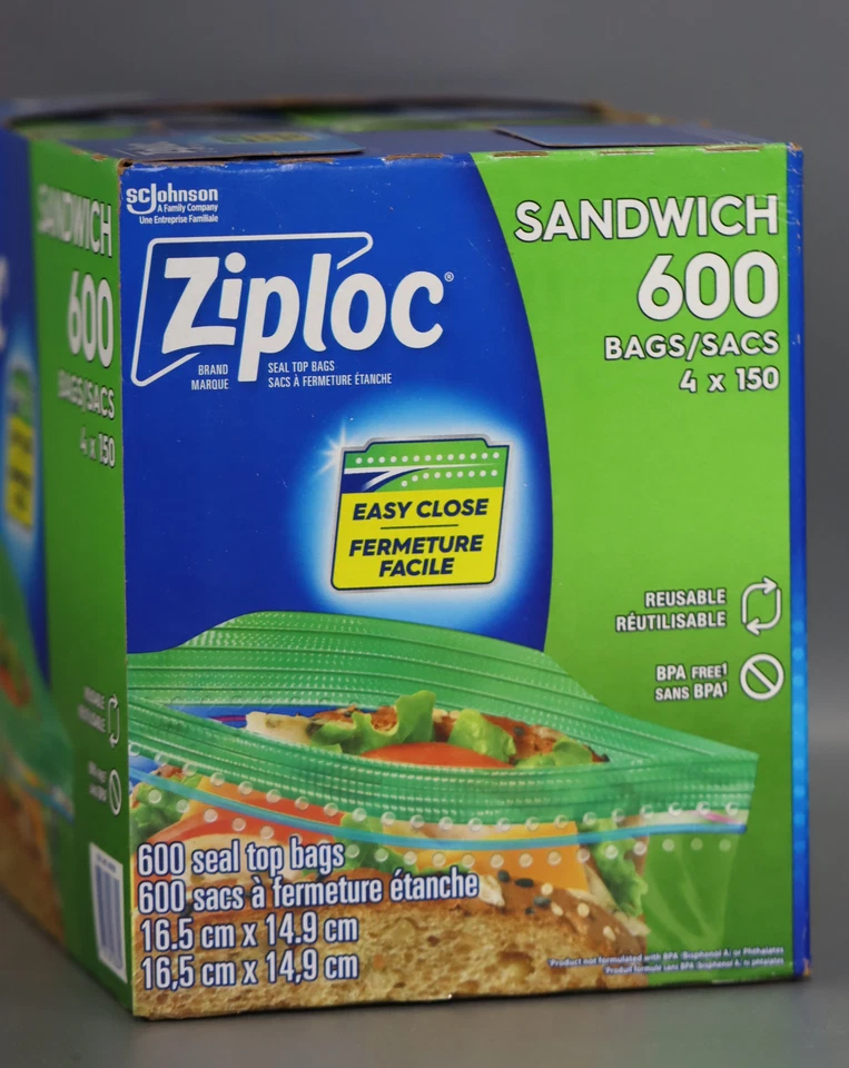 Bolsas de sándwich Ziploc 4 paquetes de 150 Foto 3 de 4