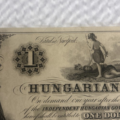 Banconota da 1 dollaro New York 1852 Fondo Ungherese, condizioni incredibili! - Foto 5 di 10