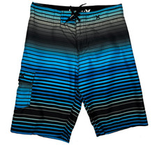 Hurley NEW Board Surf Beach Swim Blue Cargo Shorts Boys Youth 16 Waist 30
