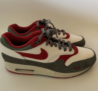 Nike Mens 10 /Womens 11.5 Air Max 1 '87 Nike By You Shoes White/Red FJ8893-900