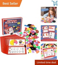 Magnetic Fraction Tiles Circles Set Math Manipulatives for Kids Educational