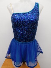 Dance Costume Costume Gallery 16385 XLarge Child Blue Jazz Pom Team Pageant