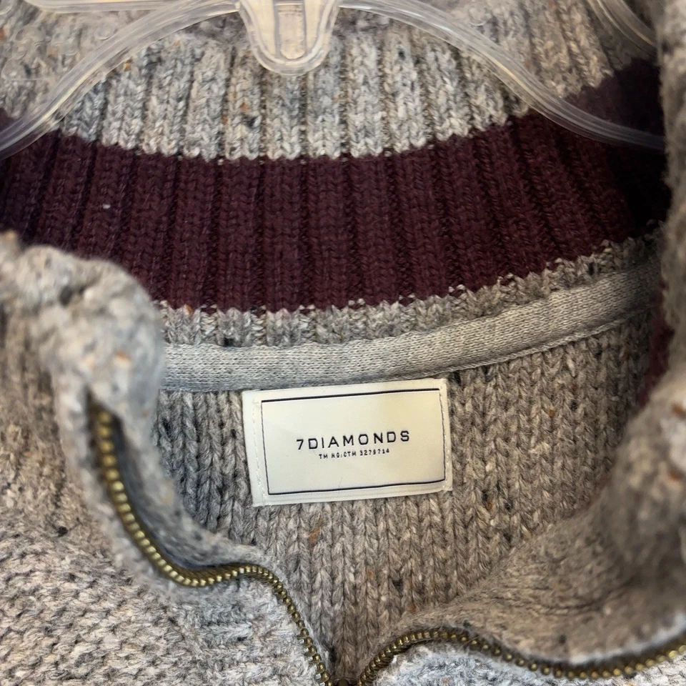 Suéter 7 Diamantes 1/4 Cremallera Para Hombre Grande Grand Teton Pullover Grueso Tejido Foto 4 de 4