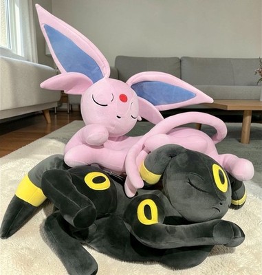 2026 Jazwares Espeon Umbreon Sleeping Plush Set NWT Eeveelution