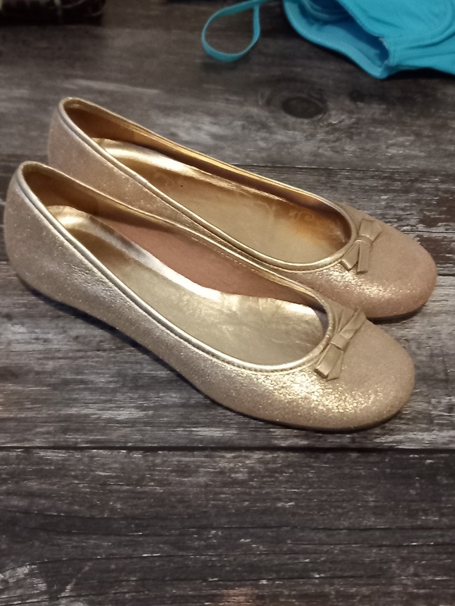 Bow Pumps Gold Ballet Pumps Uk Glitter Bow Ballerina Flats Gold