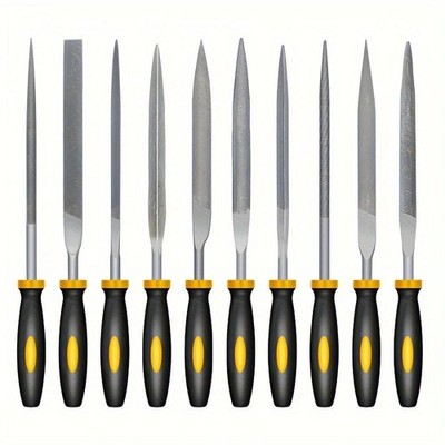 Premium Needle File Set High Carbon Steel Files Non-Slip Handle for Wood Plastic