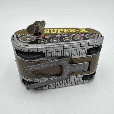 Vintage Tin Toy Super X / X-81 Japan Hero Windup Rollover Tank Vintage Tin Toy Super X / X-81 Japan Hero Windup Rollover Tank