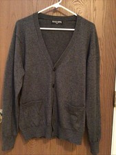 NEW Kallspin gray cardigan men cashmere wool pockets, sz M