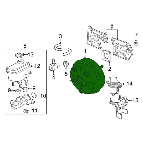 For Jeep Wrangler JK 2018 Mopar 68139853AC Power Brake Booster Foto 4 de 4