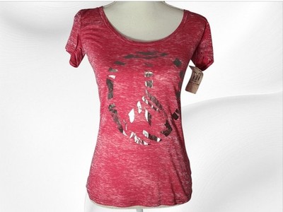 Threads 4 Thought  Women's Grafic Tee Sz S Healther Red Organic Cotton Usa Made