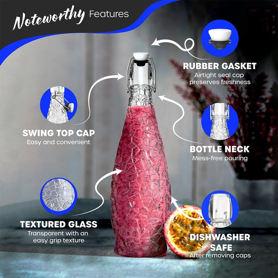 Botellas Nevlers 33 oz texturizadas con tapa oscilante (paquete de 6) Foto 2 de 4