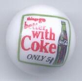 A Coca Cola Things Go Better White Glass Advertising Marble