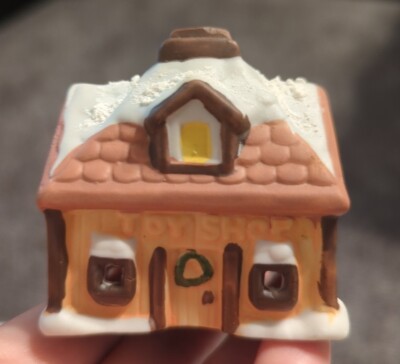 Vintage Twinkle Town TOY SHOP House Bell Ornament Tree Light Cover 1988 