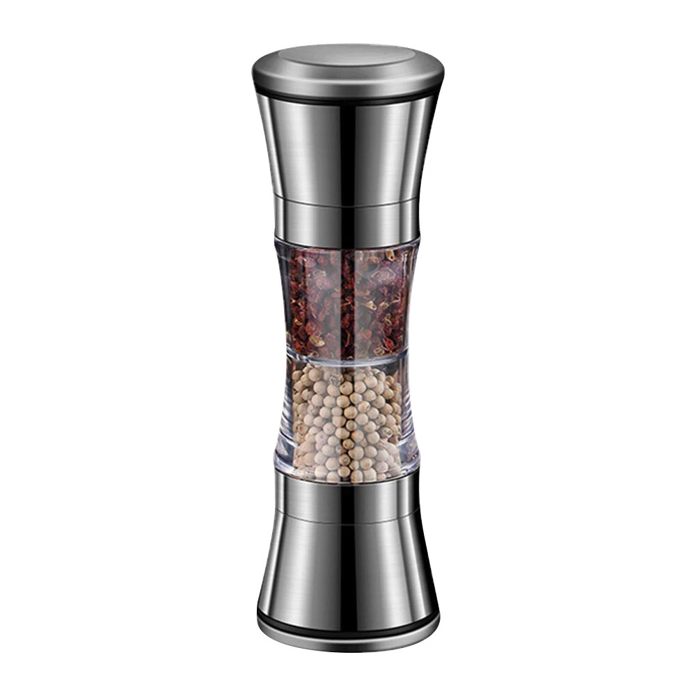 2 in 1 Pepper Grinder Stainless Steel Double-Head Sea Salt Spice Manual Grinder 2 in 1 Pepper Grinder Stainless Steel Double-Head Sea Salt Spice Manual Grinder