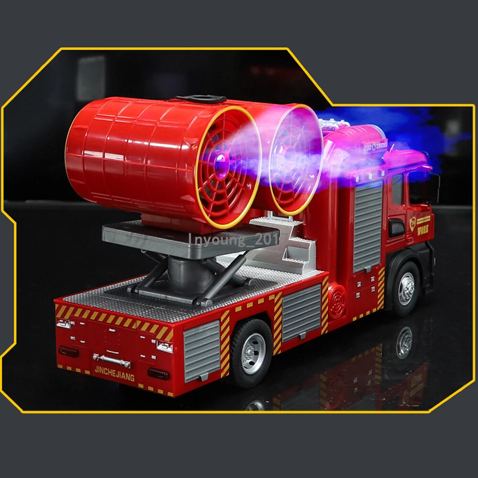 1:18 Smoke Exhaust Fire Truck Toy Model Car Diecast Fire Engine Toy for Kids - Image 3 of 4