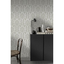 Floral damask Non-woven wallpaper gray and white Home wall mural non woven