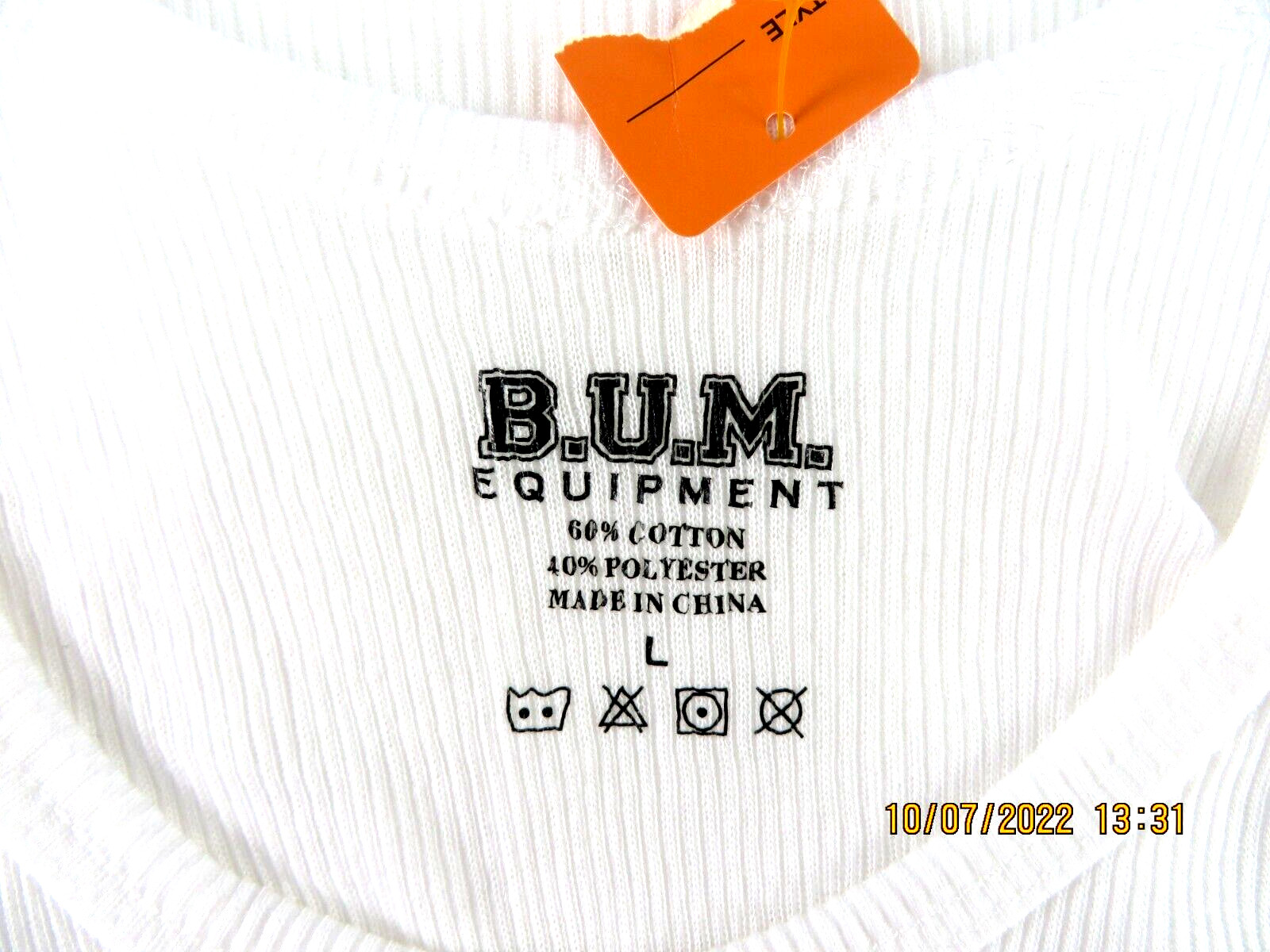 B.U.M. EQUIPMENT SZ Juniors L NWOT Cotton/Poly Thin White Tank Top Blouse Shirt