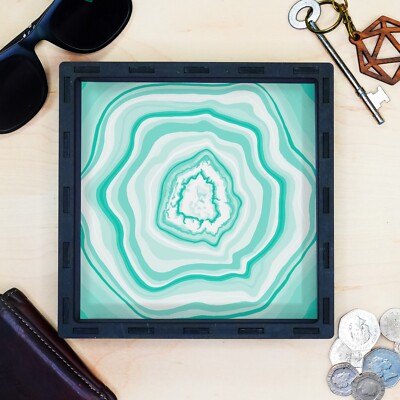 Geode Slice Print Valet Tray, Storage Catchall Tray for Keys, Watches, Jewelry