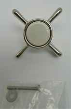 Davinci Tribeca Cross Faucet Handle Nickle / Porcelain P114
