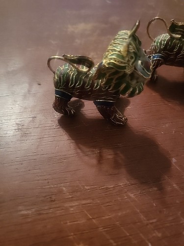 Vintage Mid Century Modern Messing Gold asiatische chinesische Foo Hunde Fu verspielte Hunde - Bild 3 von 7