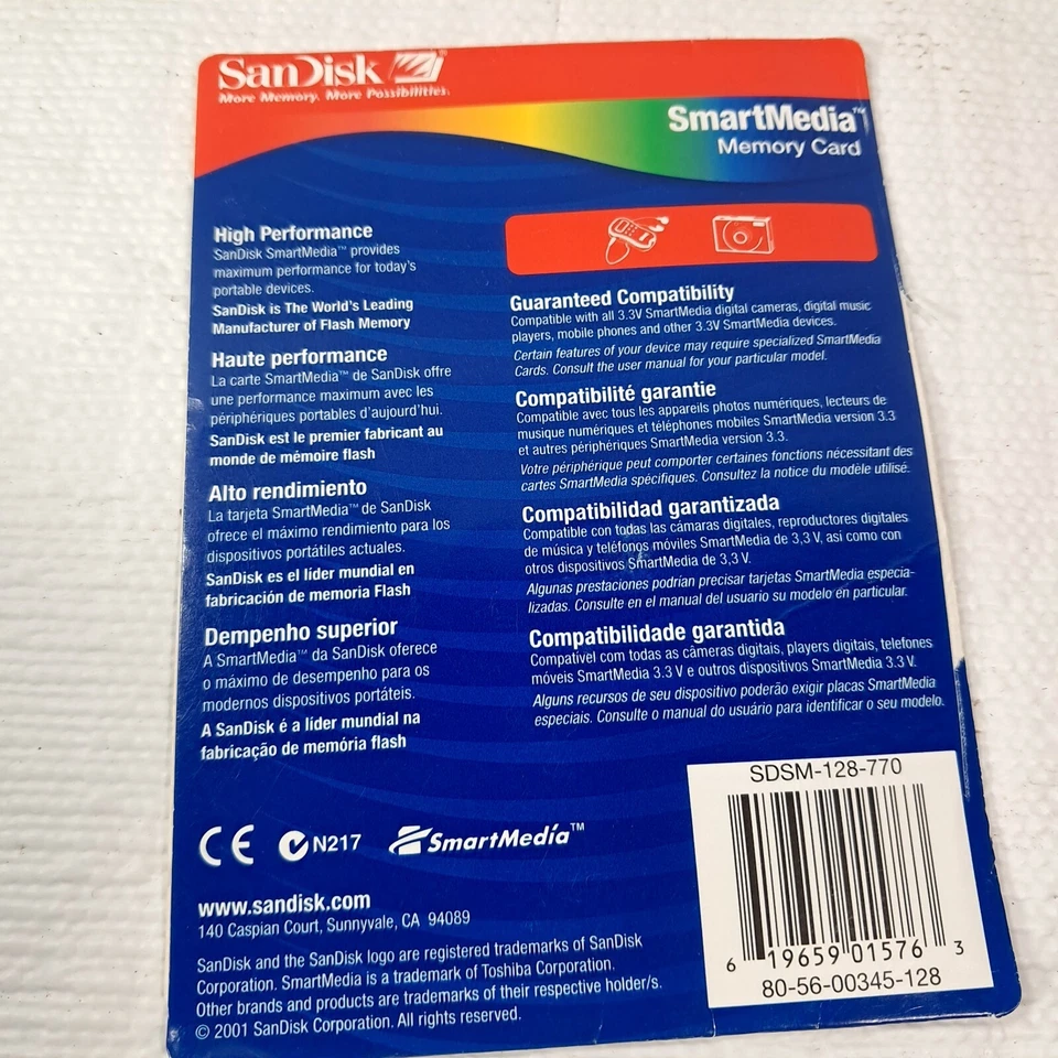 Sandisk Smart Media Memory Card 128mb SDSM-128-770 San Disk disc Smart Media - Image 4 of 4