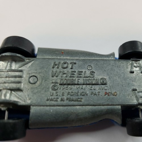 1983 MATTEL HEISSRÄDER schwarze Wand DOPPELSICHT"" blau DRUCKGUSSFAHRZEUG Frankreich - Bild 8 von 8