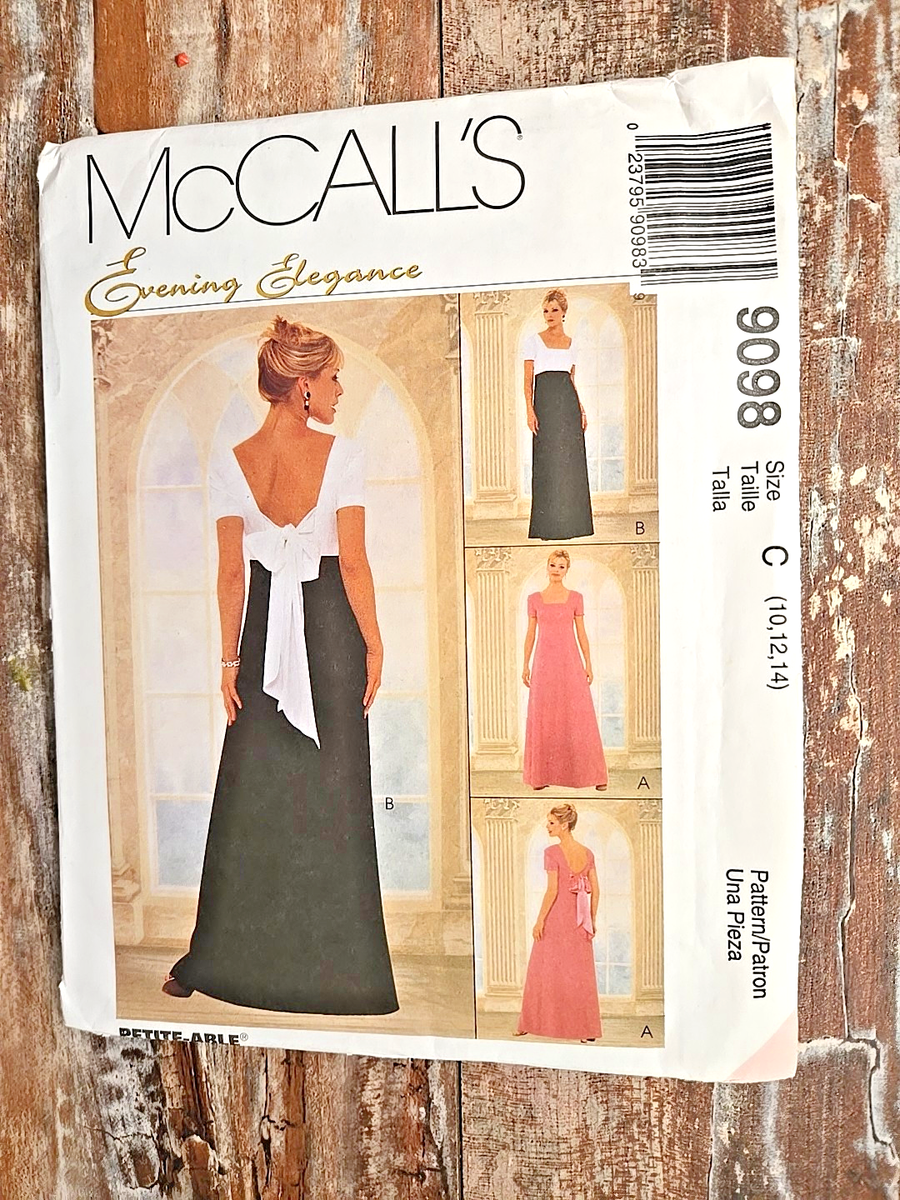 McCall's Sewing Pattern 9098 Misses Evening Elegance Bridesmaid Dress 10-14 UC | eBay McCall's Sewing Pattern 9098 Misses Evening Elegance Bridesmaid Dress 10-14 UC | eBay