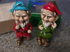 2 Vintage Gnome Dwarf Figures Figurines Japan As Is