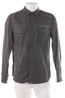 URBAN DISTRICT by C&A Shirt Blouse Cotton Patch Pockets L charcoal
