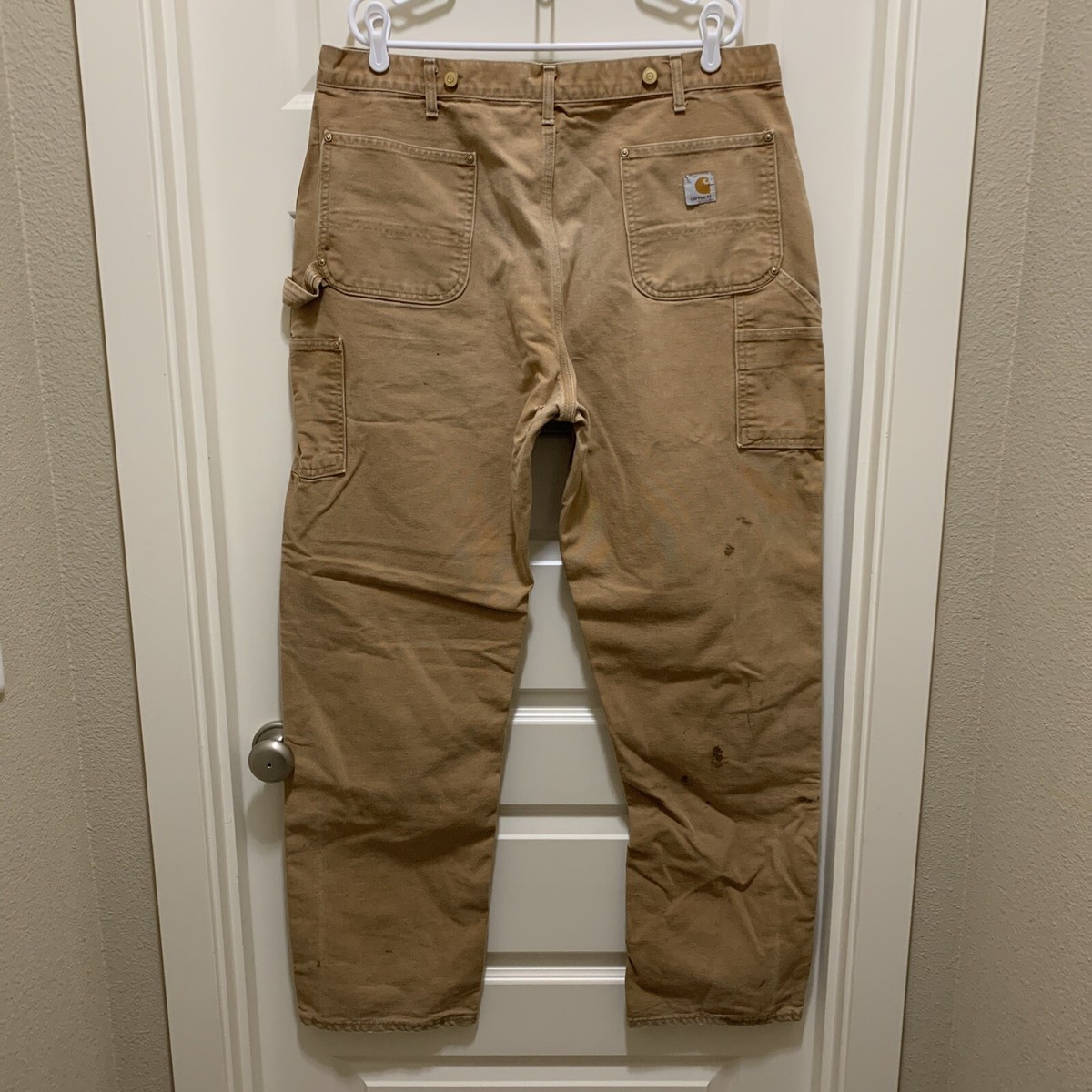 VTG Carhartt B01 BRN USA Distressed Double Knee Pants Men's