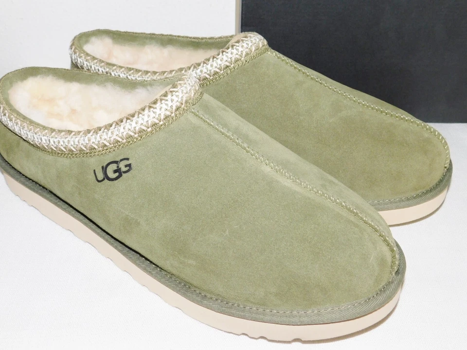 NUEVAS PANTUFLAS PARA HOMBRE 17 VERDE MUSGO UGG TASMAN CLÁSICAS GAMUZA PIEL DE OVEJA 5950 Foto 2 de 4