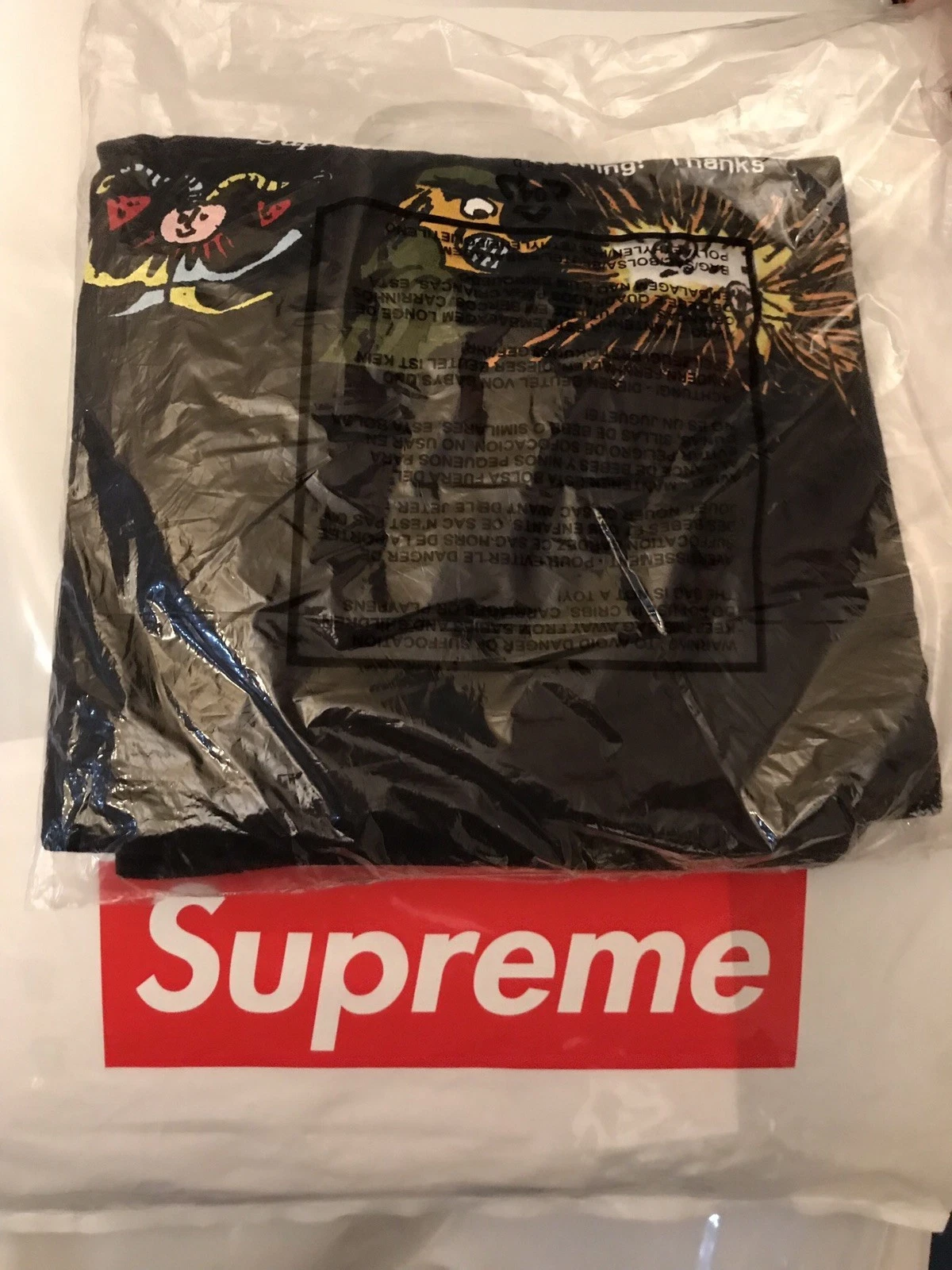 T shirt noir Supreme FW17 Dog Sh*t neuf taille L stock mort livraison gratuite !