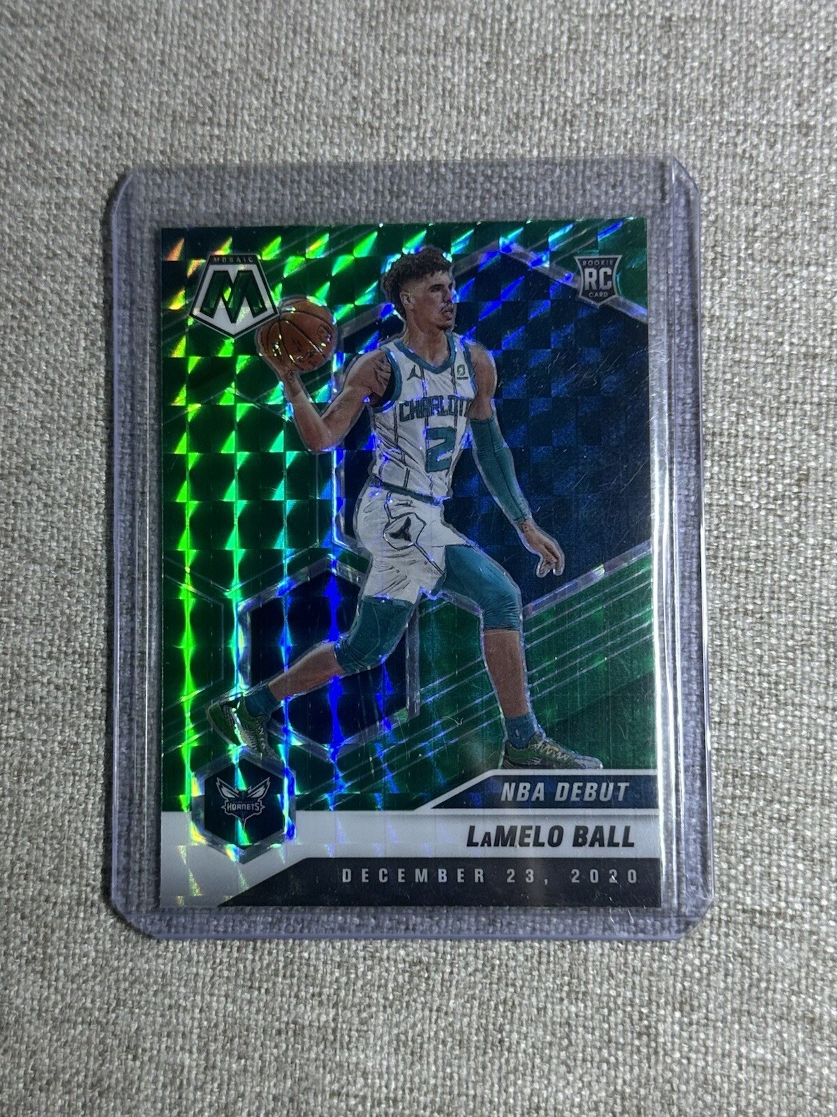 2020-21 Panini Mosaic Basketball Green Reactive Rookie Card #262 LaMelo Ball