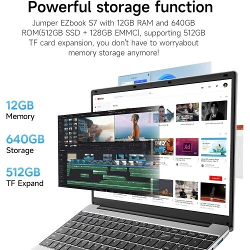 Jumper EZbook S7Hi 15.6in Laptop w/ FHD IPS Display Windows 11 for Office School - Image 2 of 4