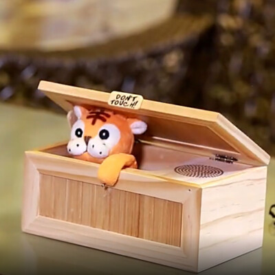 Hölzerner Useless Box Leave Me Alone Don't Touch Tiger Spielzeug Kinder Geschenk