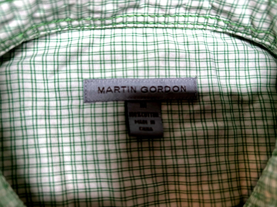 Martin Gordon Mens Button Front Long Sleeve Cotton Plaid Shirt Medium M - Image 4 of 4