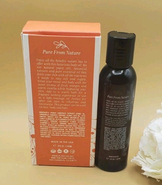 Plantlife Vanilla & Orange Body Oil 4 fl oz New In Box 