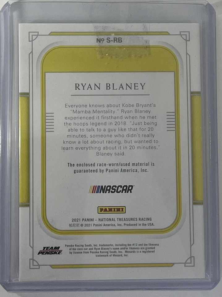 Ryan Blaney /50 Silhouettes #S-RB 2021 Panini National Treasures NASCAR Penkse - Image 2 of 3