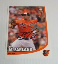 BALTIMORE ORIOLES T.J. TJ McFarland  AUTOGRAPH SIGNED POSTCARD Baseball