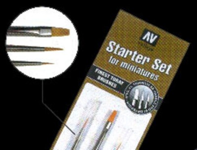 VAP15999 Vallejo Brush Set Starter Toray (3) (3/0 , 1, Flat Dry 4)