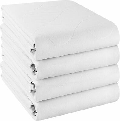 4 Pack Quilted Waterproof Incontinence Pad Underpad 34x52 inches Utopia Bedding